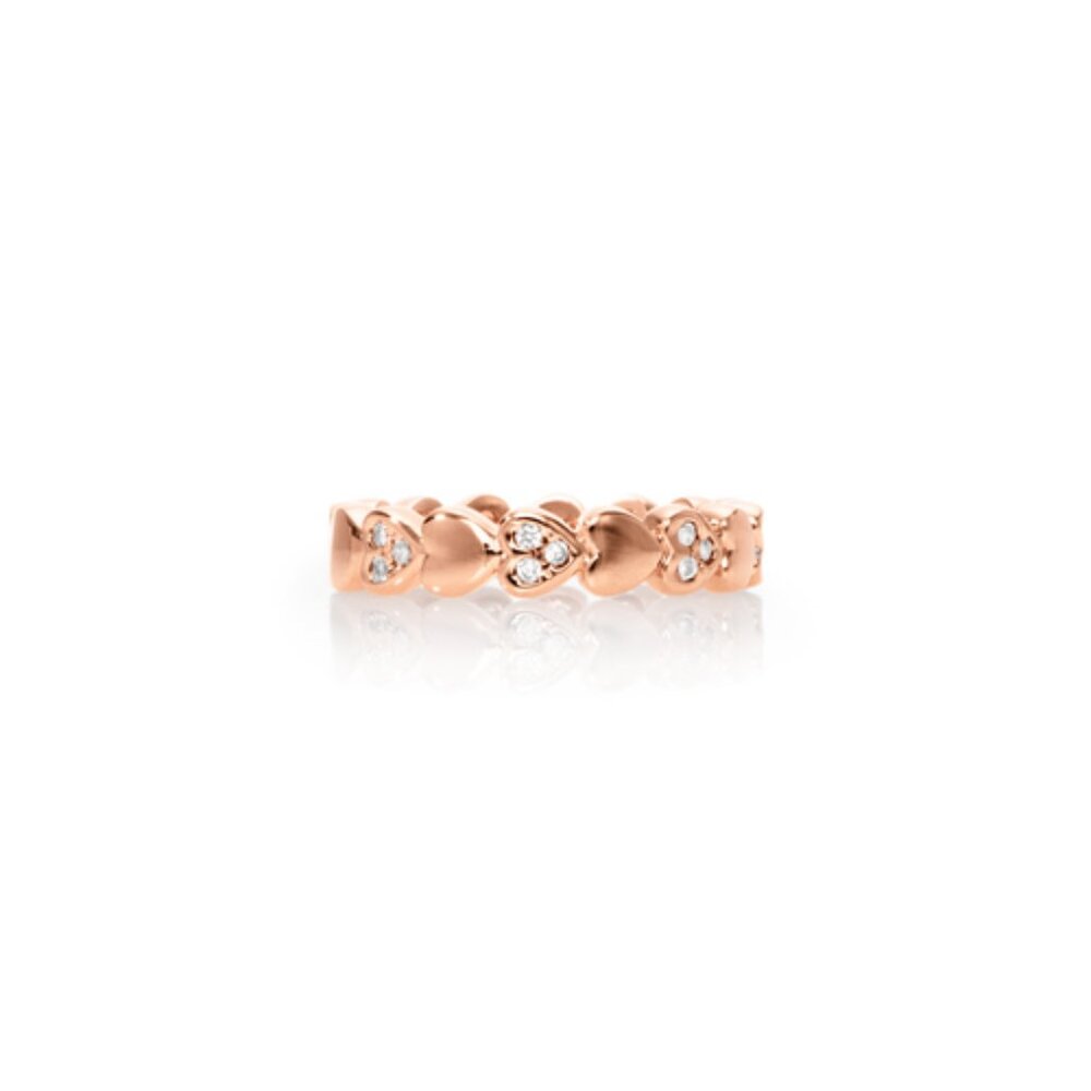 Petits Bijoux Circle of Hearts Ring Rose Gold